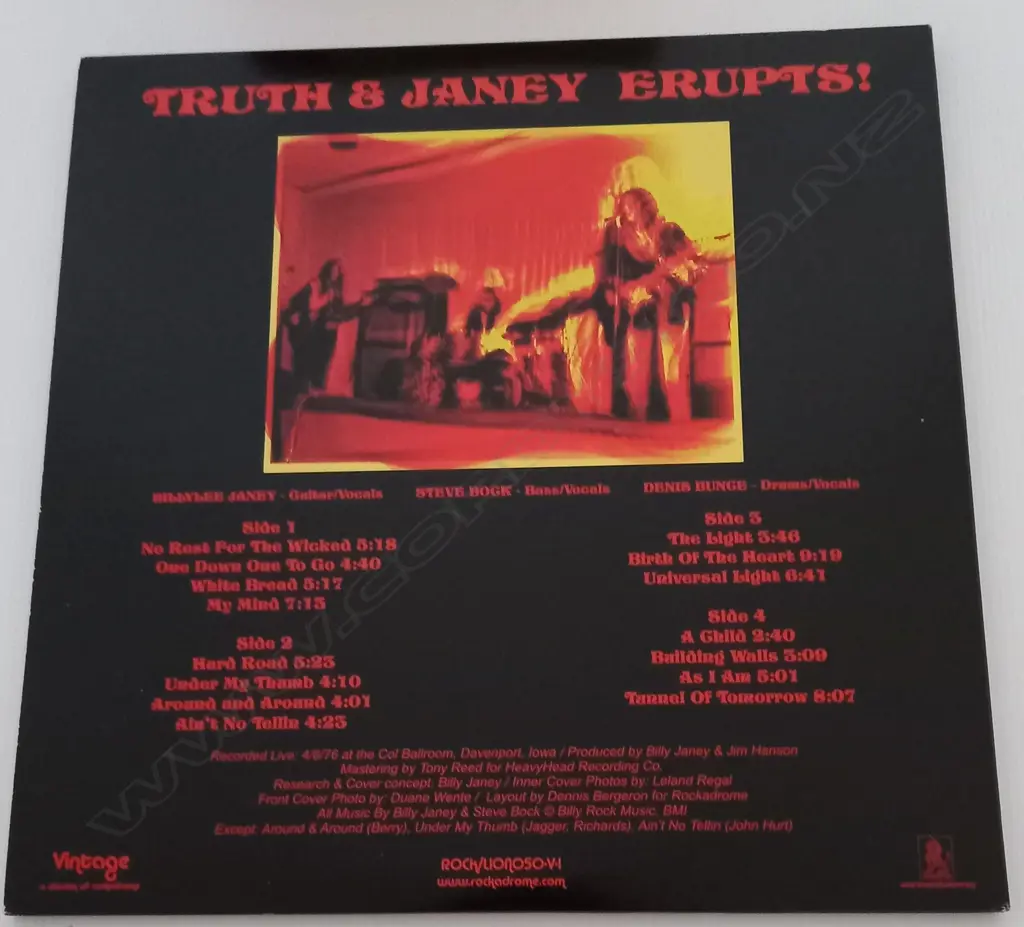 Truth And Janey, Erupts!, (Double Album) Image 1++